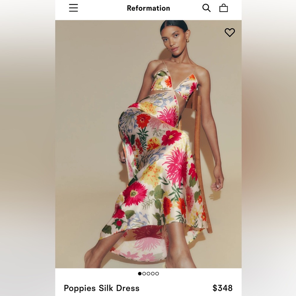 Reformation Poppies Silk Dress